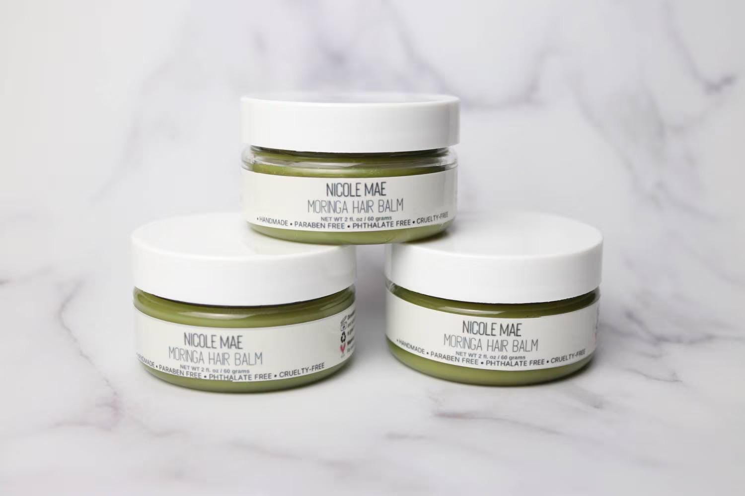 Moringa Herbal Hair Balm: Natural Softening Balm with Shea & Castor Oil