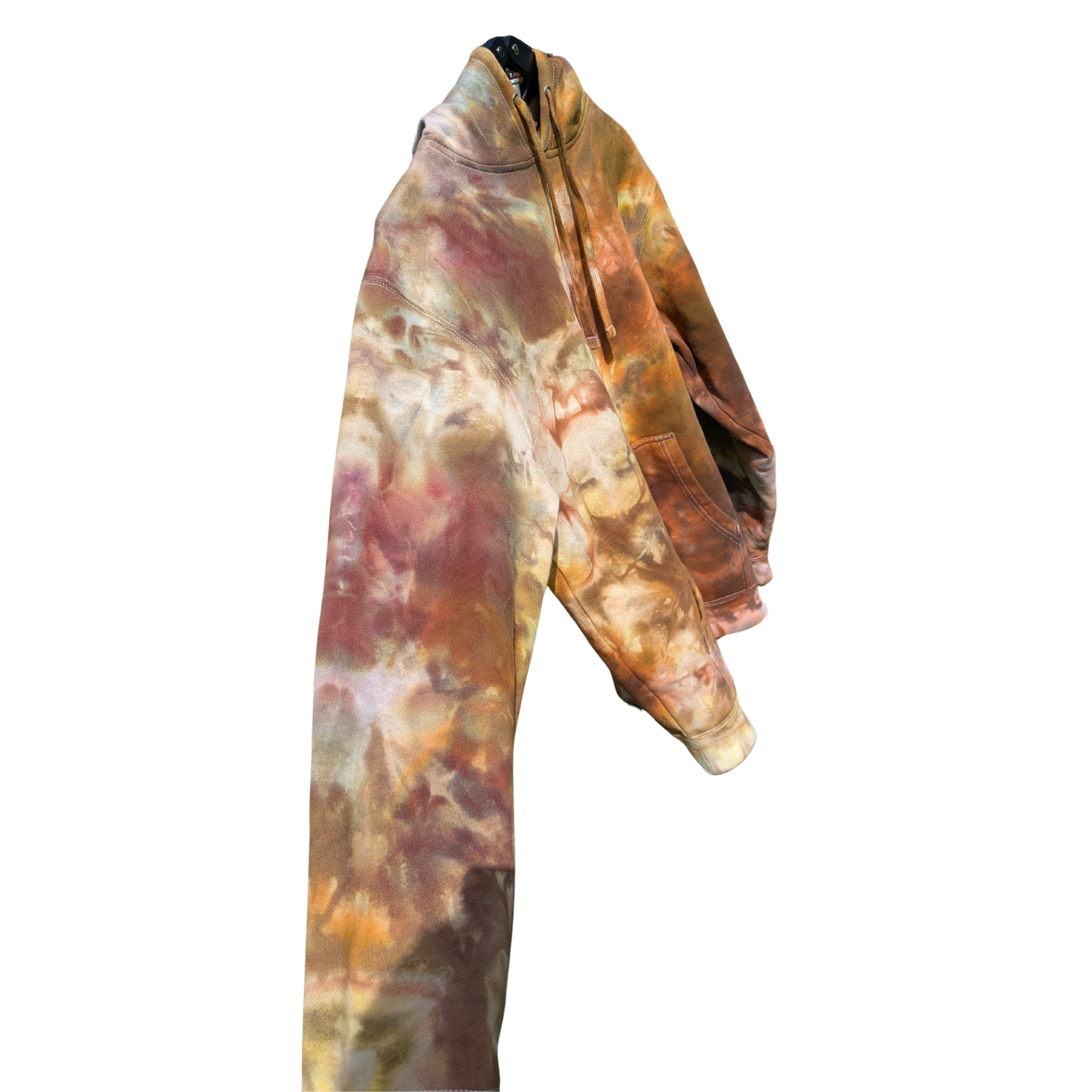Ice Dyed Earth Tone Hoodie – Unisex Size Medium
