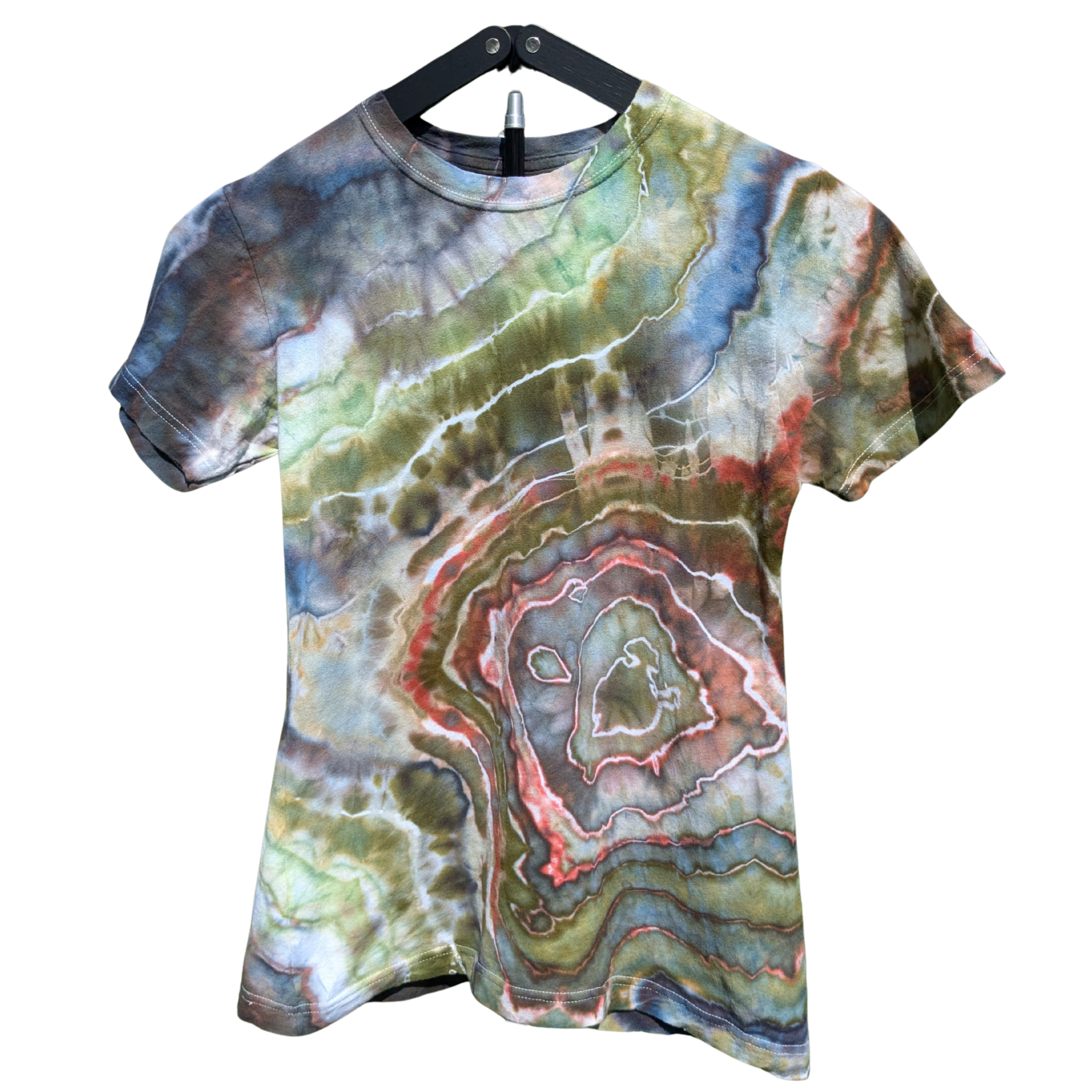 Forest Geode Hand-Dyed Ice Dye Women's Crewneck - Medium / Moss & Slate